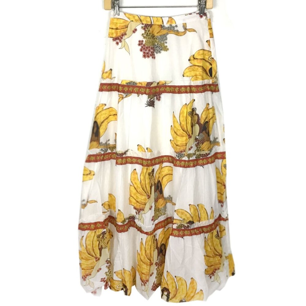 FARM RIO Off-White Mermaid Bananas Maxi Skirt - Picture 9 of 13
